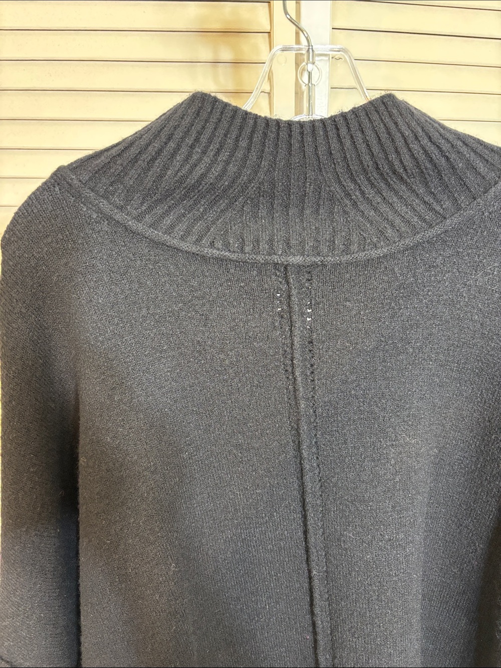 Anthropologie Maeve Black Mock Neck Ribbed Hem Wool Blend Sweater XL - Picture 7 of 13